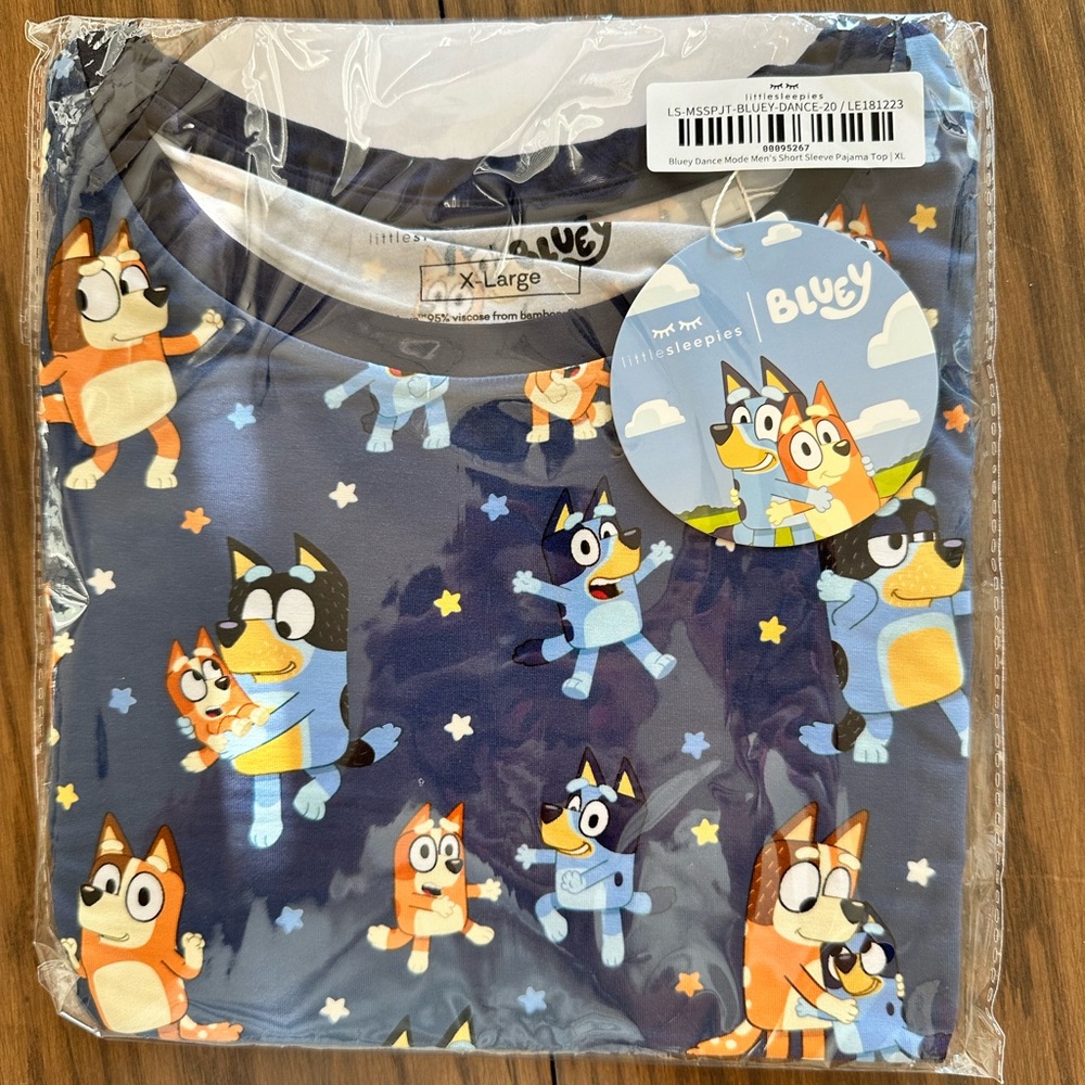 Little sleepies Bluey dance mode men’s short sleeve pj top